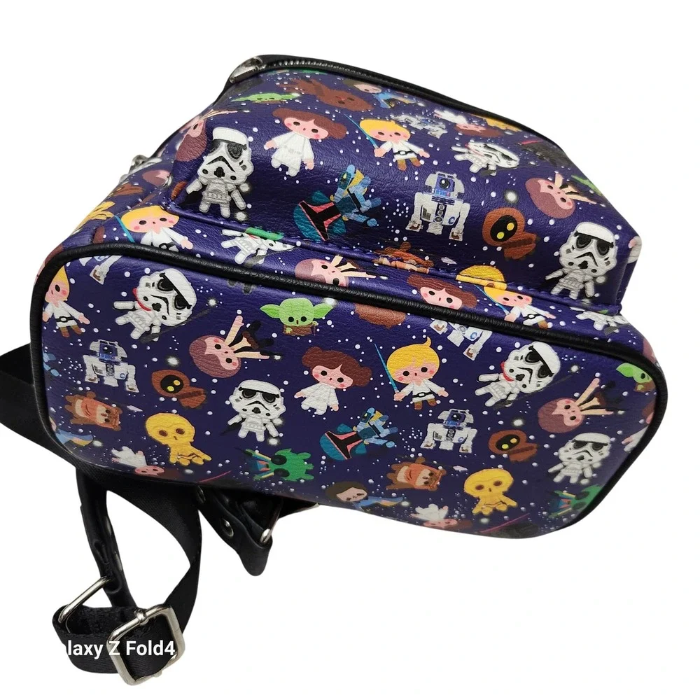 Loungefly Star Wars‎ Chibi Galaxy Purple Mini Backpack Vegan Leather Disney Bag